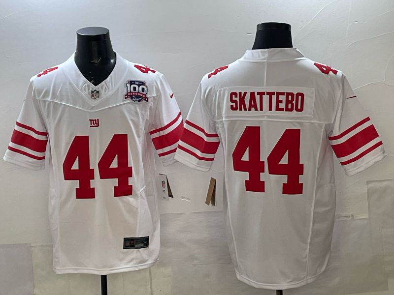 Men 2025 Nike New York Giants #44 Skattebo white Limited NFL Jersey style 04